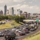 Austin, TX, USA - April 11, 2016: Heavy rush hour traffic on the highway near Austin City. Texas, United States